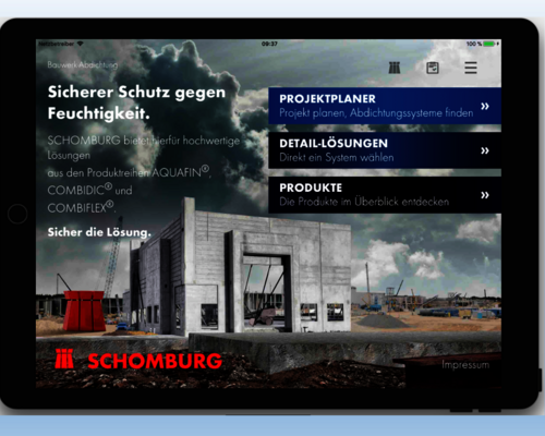 Neue SCHOMBURG-App sorgt für Transparenz bei der digitalen Projektplanung einer Bauwerksabdichtung 